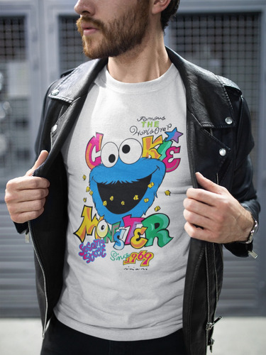 Camiseta Plaza Sesamo Cookie Monster Monstruo De Las Galleta