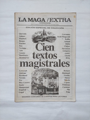 Revista La Maga/extra Noticias Culturales Nº 14 Cien Textos 