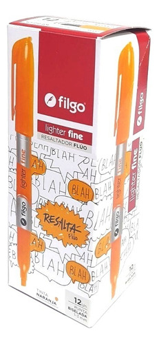 Resaltador Marcador Filgo Lighter Fine Naranja Fluo Neon
