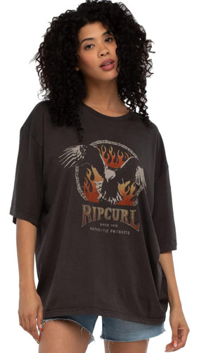 Camiseta Rip Curl Azalea Rock Heritage Negra Lavada Md