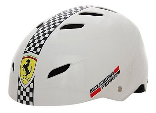 Casco Moto Casco Ferrari Sport Racing, Blanco, Mediano