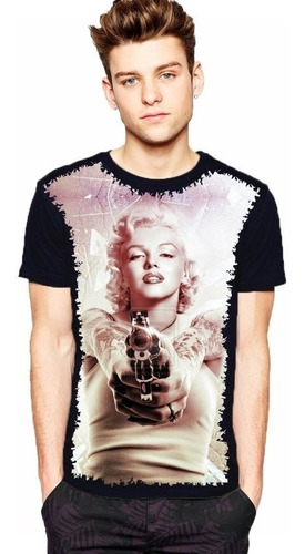 Camiseta Criança Frete Grátis Cantora Marilyn Monroe Arma