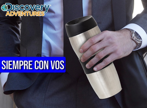 Imagen 8 de 10 de Vaso Termico Cafe Acero Inoxidable Protector Goma Discovery