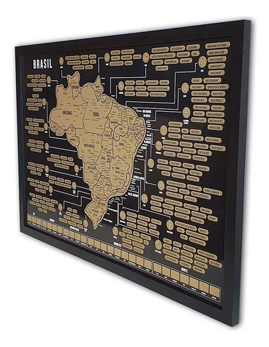 Mapa Do Brasil De Raspar - Nova Versão 2023 - 73x50cm