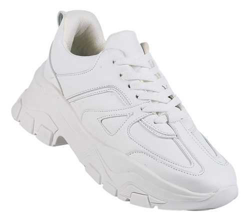 Tenis Mujer Casual Plataforma Blanco Stfashion 24103811