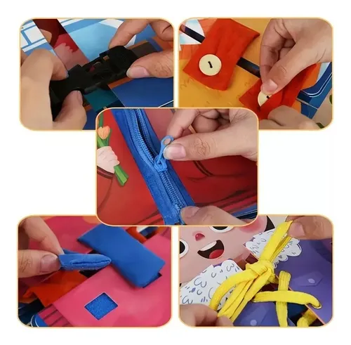 Tablero Montessori Para Aprendizaje Habilidad De Vestimenta