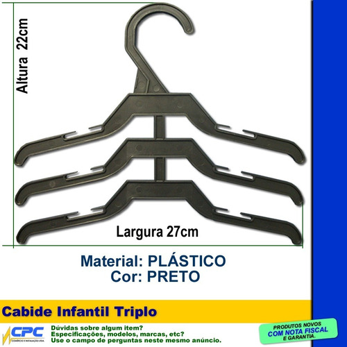 Cabide Infantil Conjunto Triplo Kit 05 Unidades