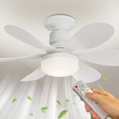 Lâmpada Led Com Ventilador Teto 30w 42cm Controle Remoto E27 Luz Branco Frio E Branco Quente 127/220V