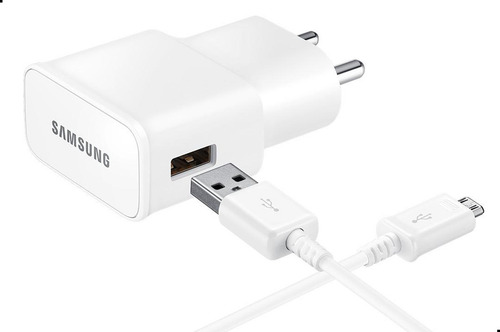 Carregador E Cabo Fast Charge Samsung A5 A7 A8 2017 Cor Branco