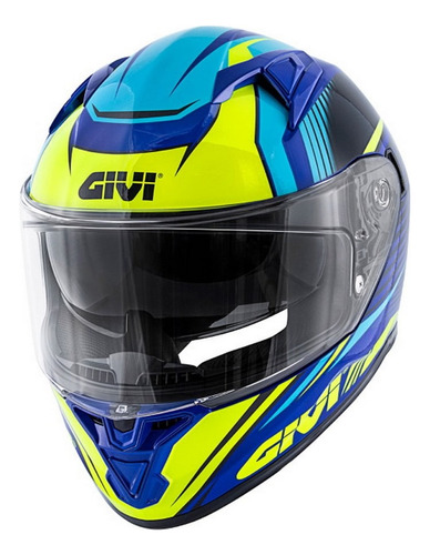 Capacete Givi 50.5 Stoccarda Blade Azul Viseira Solar  