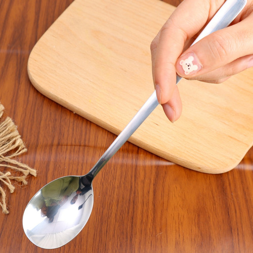 Cuchara Con Forma De Tenedor De Acero Inoxidable, Mango Larg