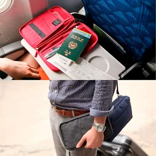 Imagen 5 de 6 de Organizador Viaje Porta Pasaporte Documento Celular Tarjetas