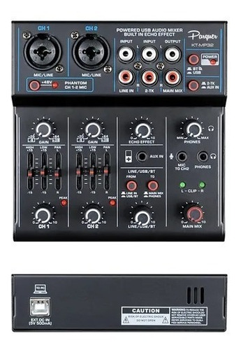 Consola Mixer Interfaz Parquer 4 Canales Phantom Grabación