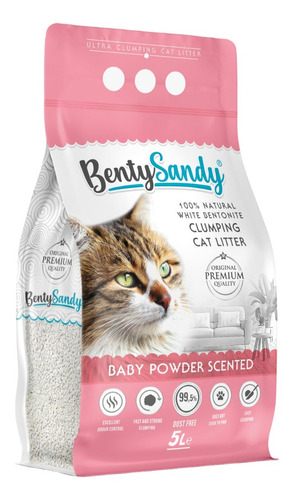 Arena Para Gatos Absorbente Aglomerante Bebé Bentysandy 5 L