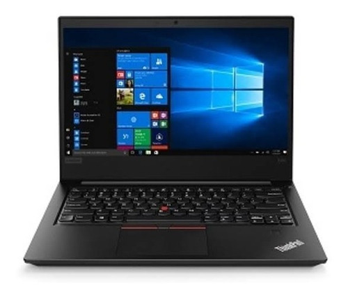 Notebook Lenovo ThinkPad E490 preta 14", Intel Core i5 8565U  8GB de RAM 256GB SSD, Intel UHD Graphics 60 Hz 1366x768px Windows 10