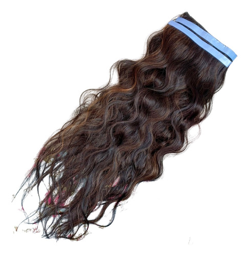 Mega Hair Adesivo Cabelo Bio Vegetal Ondulado 50 Cm 2 Tiras