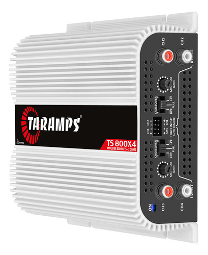 Modulo Amplificador Taramps Ts800 X4 2 Cabos Rca Kx3 1.5m Cor Branco