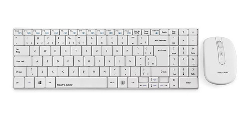 Teclado E Mouse Sem Fio Multimídia Slim Branco - Tc203