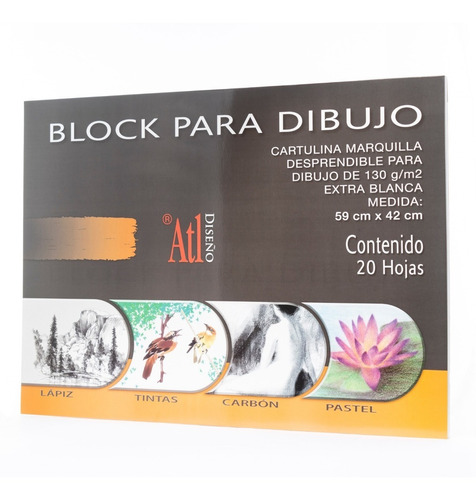Block Dibujo Atl Sketchbook Cartulina Marquilla 130g 59x42cm