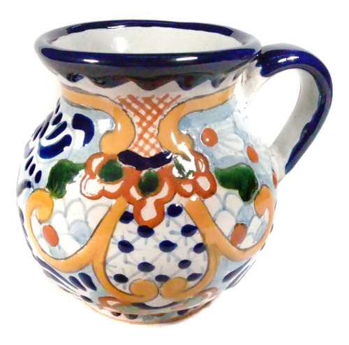 Jarro Mexicano De Talavera Poblana Barroca 400ml Ajedrez #5