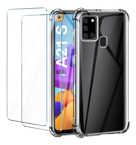 Funda Transparente Para Samsung Antishock + Vidrio Templado 