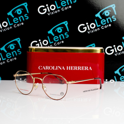 Lentes Carolina Herrera Her0169 Gold Burgondy Oftalmico Color Dorado Burgondy