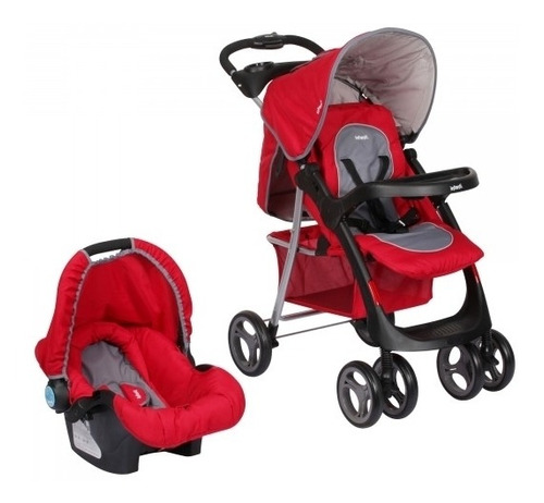 Coche Travel System Infanti Pompeya Rojo