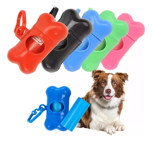 Dispensador De Bolsas Perros Bolsas Mascotas + 2rollos Bolsa