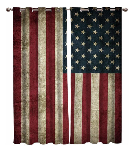 American Flag Curtains  Blackout Curtain Silver Grommet...