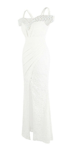 Vestido Importado Encaje Y Piedras Forrado Novias Y 15 Años