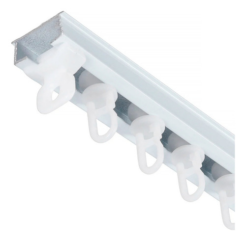 Kit Trilho Suíço Simples Max Cortina Teto Cortineiro 10m Cor Branco
