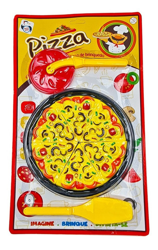 Imagem 2 de 3 de Brinquedo Pizza Infantil Com Acessórios 09 Pcs