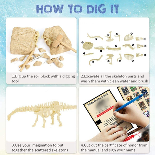 Diglab Dinosaurio Diplodocus Dig Kit, Dino Excavación Kit Fó