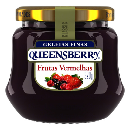 Geléia Queensberry Classic frutas vermelhas em vidro sem glúten 320 g