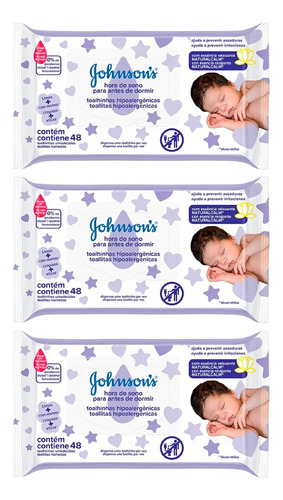 Johnson's Baby X3 Toallitas Húmedas Antes De Dormir 48u 3c