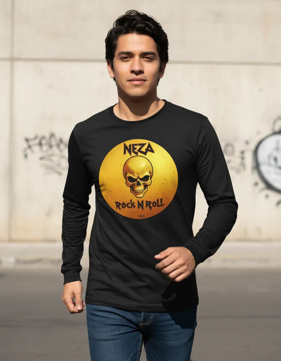 Playera Nezarock  Logo Original Manga Larga