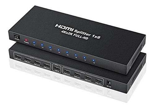 Divisor Hdmi De 4 K 1 X 8 Con Cargador Y Amplificador Hdmi D