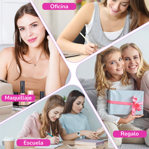 Estuche Para Lápices De 4 Capas Angoo De Gran Capacidad Fucsia Lisa