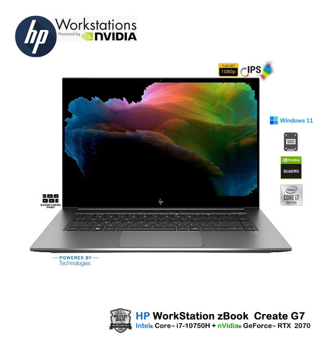 Hp Zbook Create G7 Core I7-10750h 32gb 1tb 15.6 Rtx 2070 8gb (Reacondicionado)