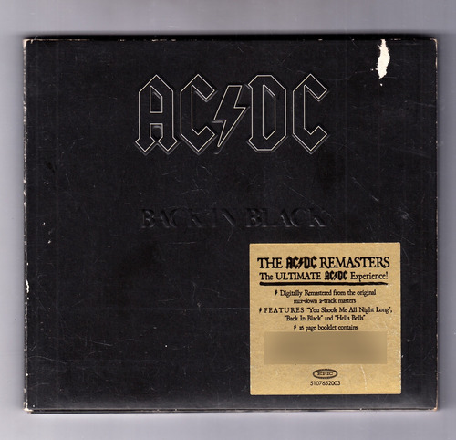 Ac/dc Back In Black Cd Original Usado Qqi.