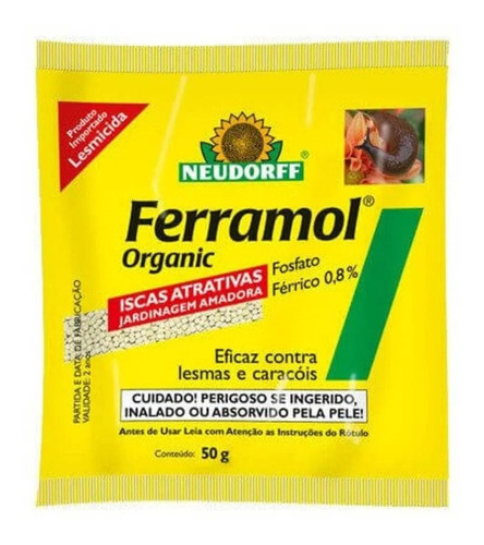 Lesmicida Ferramol Organic Lesmas E Caracóis Neudorff 7x50gr