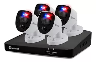 Swann Seguridad De 4 Cam C/luz, Vn Color 1tb,flash Policiaco