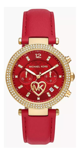 Relógio Michael Kors Parker Feminino - Vermelho Com Pedras