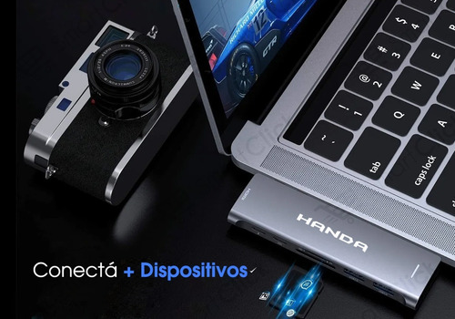 Imagen 7 de 10 de Adaptador Macbook Pro Air Hdmi Usb C Hub 3.0 4k Micro Sd 7-1