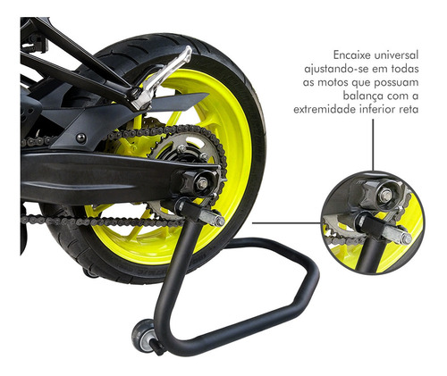 Imagem 3 de 10 de Cavalete Universal Traseiro Moto Hornet Twister Cb300 Verm.