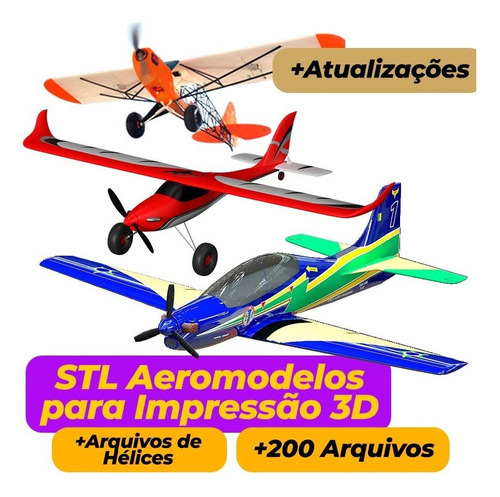 Stl Aeromodelos + Helices + Atualizações - Impressão 3d