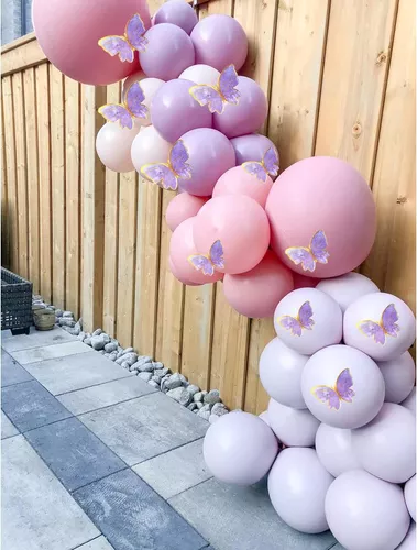 Guirnalda Globo Rosa 135 Pzas, Decoraciones de Baby Shower para