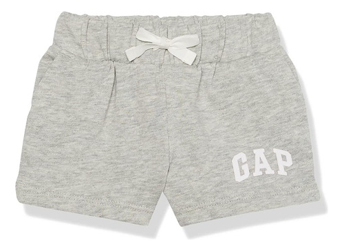Gap Baby Girls Logo Shorts, Light Heather Grey B08, 18-24 Mo