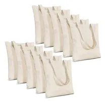 Comprar 10pcs Tote Bag Bolsas De Manta Cruda 40 X 35cm. 100% Algodón