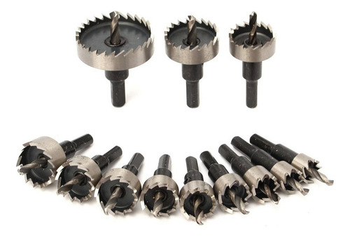 Jogo 12 Brocas Serra Copo 15 A 50 Mm Furar Ferro Aço Metal